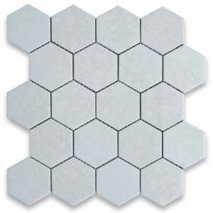 Thassos White  Marble Hexagon Honed Mosaic 3 inch 
